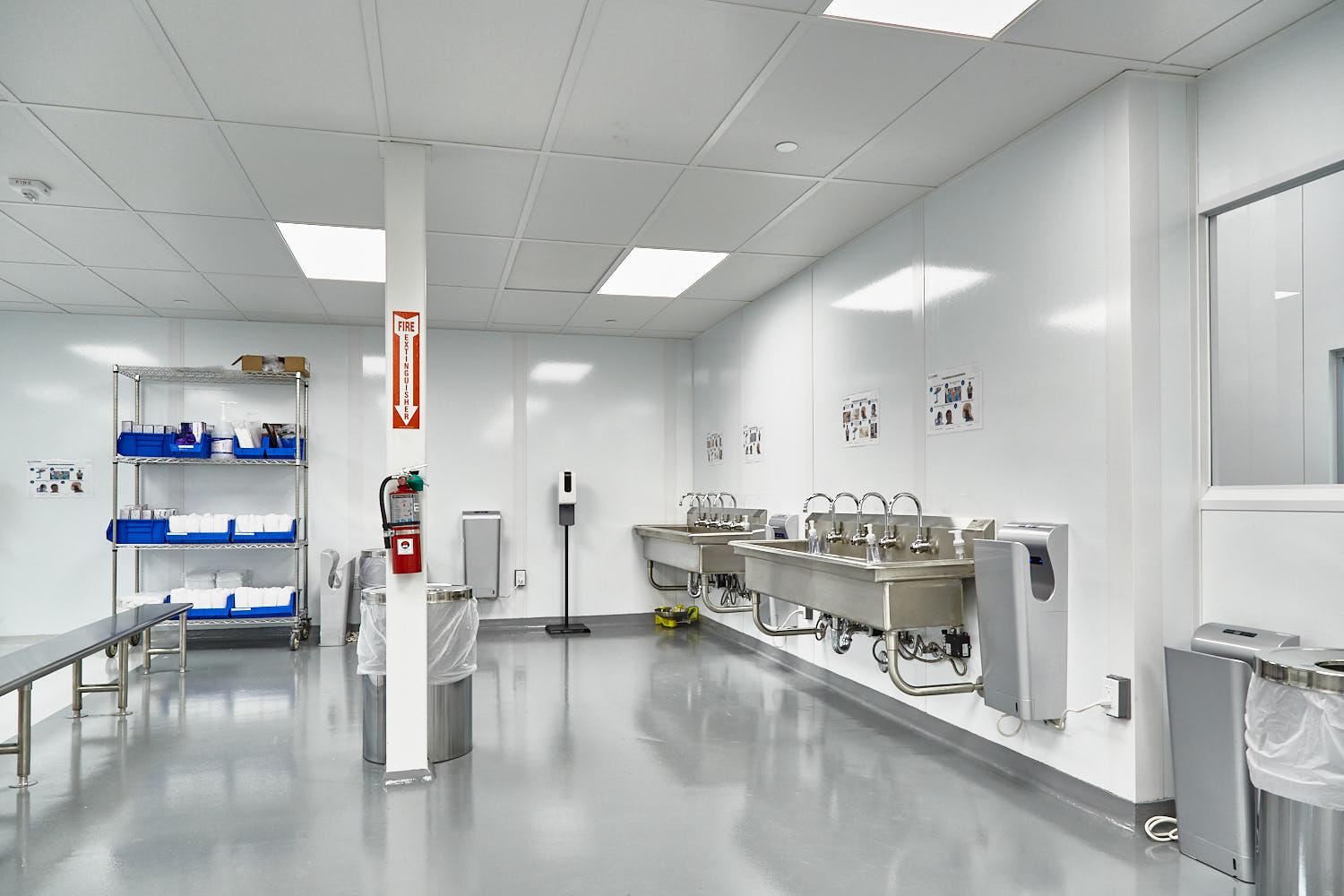 gowning area